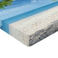 thumbnail image 2 of Ambesonne Summer Fitted Sheet, Tropical Beach Ocean, Twin Size, Fern Green Sky Blue, 2 of 3