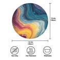 thumbnail image 4 of Round Placemats Set of 4 Heat Resistant Washable Kitchen Table Decorations 15.4in Rainbow-colored Sinuous Marble, 4 of 7