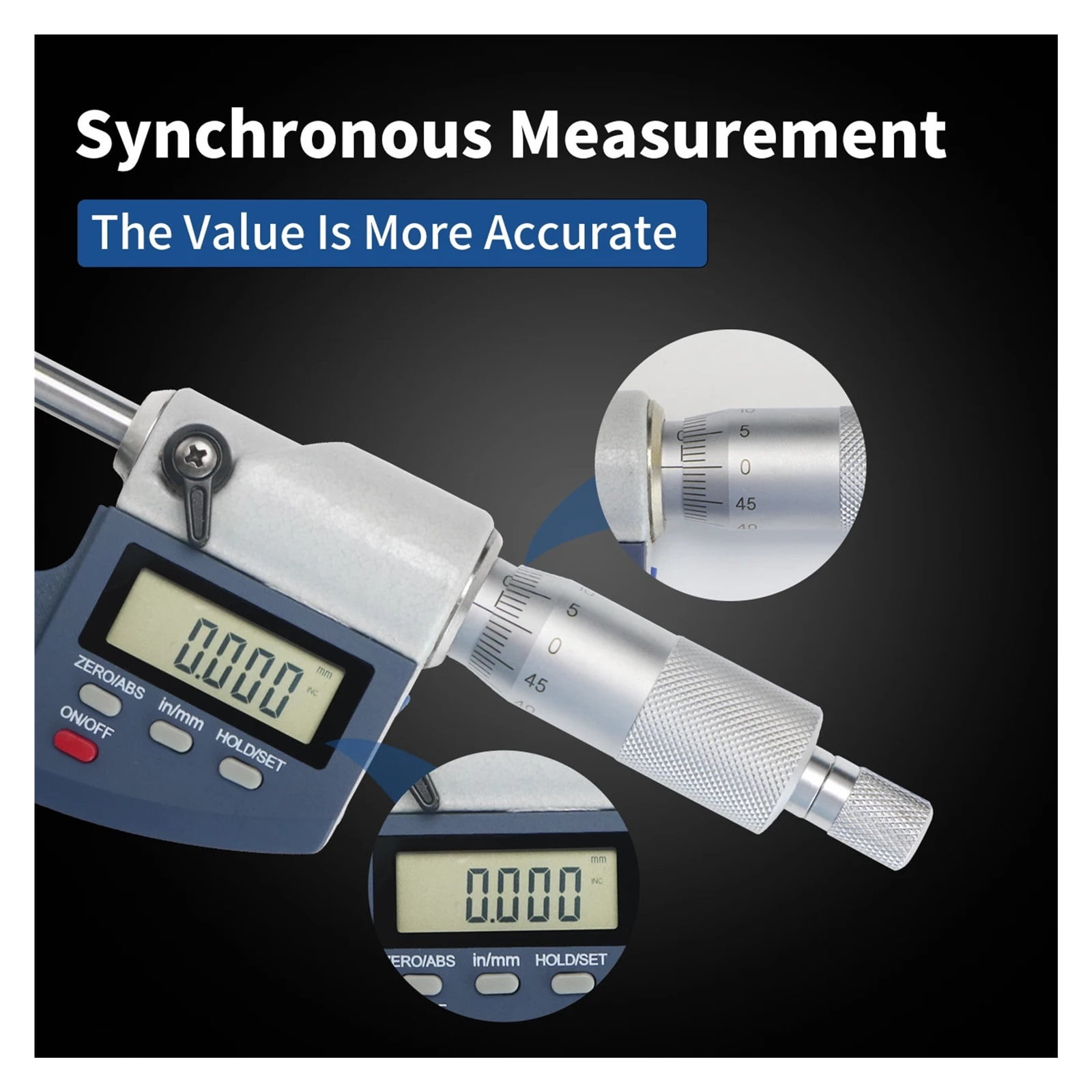 0-25 mm Electronic Micrometer Digital 0.001 mm Outside Gauge Caliper Digital Electronic Micrometer ,Precision Measuring