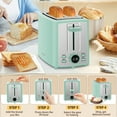 thumbnail image 5 of Toaster 2 Slice,LCD Display,7 Shade Settings,1.４" Extra Wide Slots Toaster,4-in-1 Functions,Removable Crumb Tray,900W,Blue, 5 of 6
