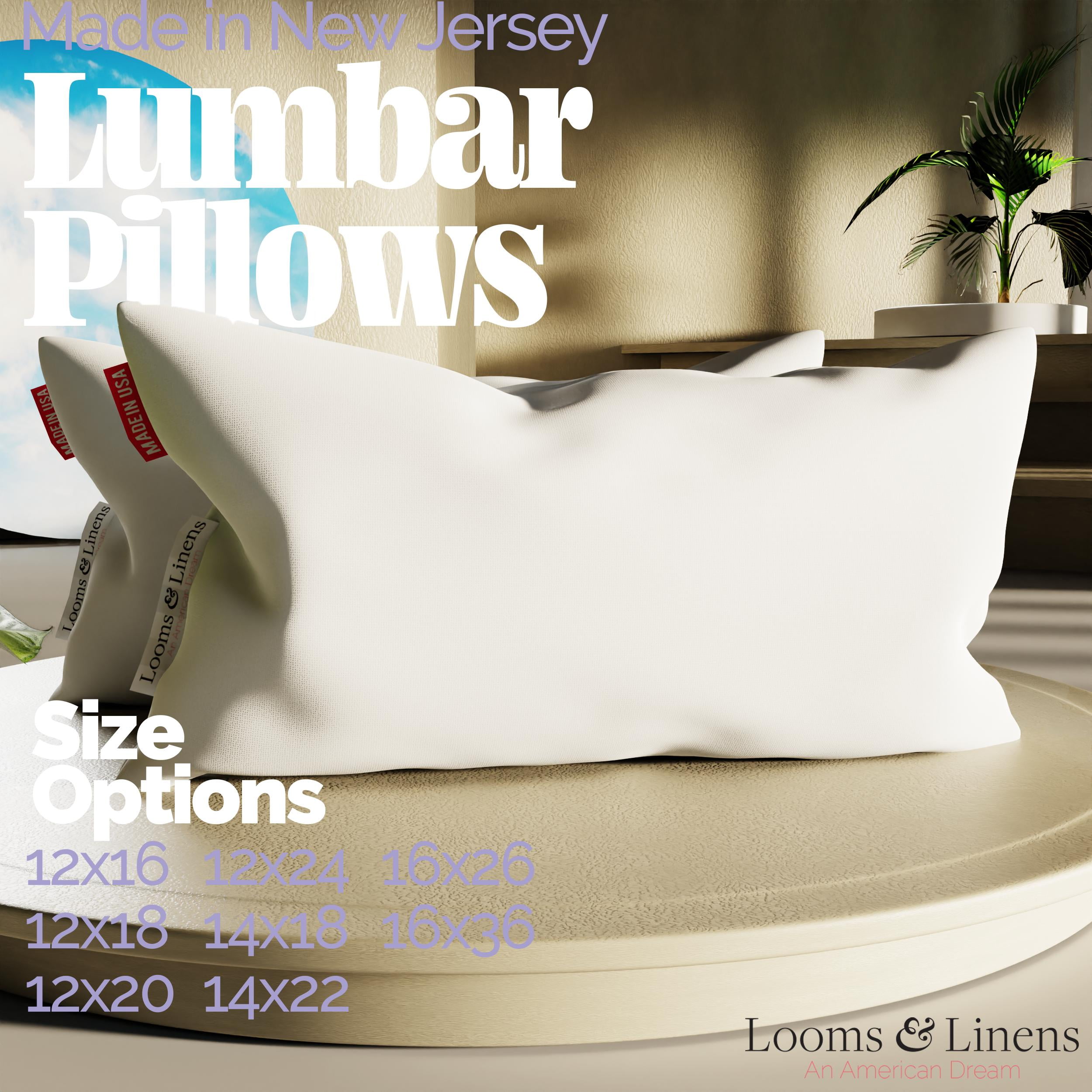 Looms & Linens Lumbar Boudoir Pillow Inserts Sham Pillow Stuffing Soft