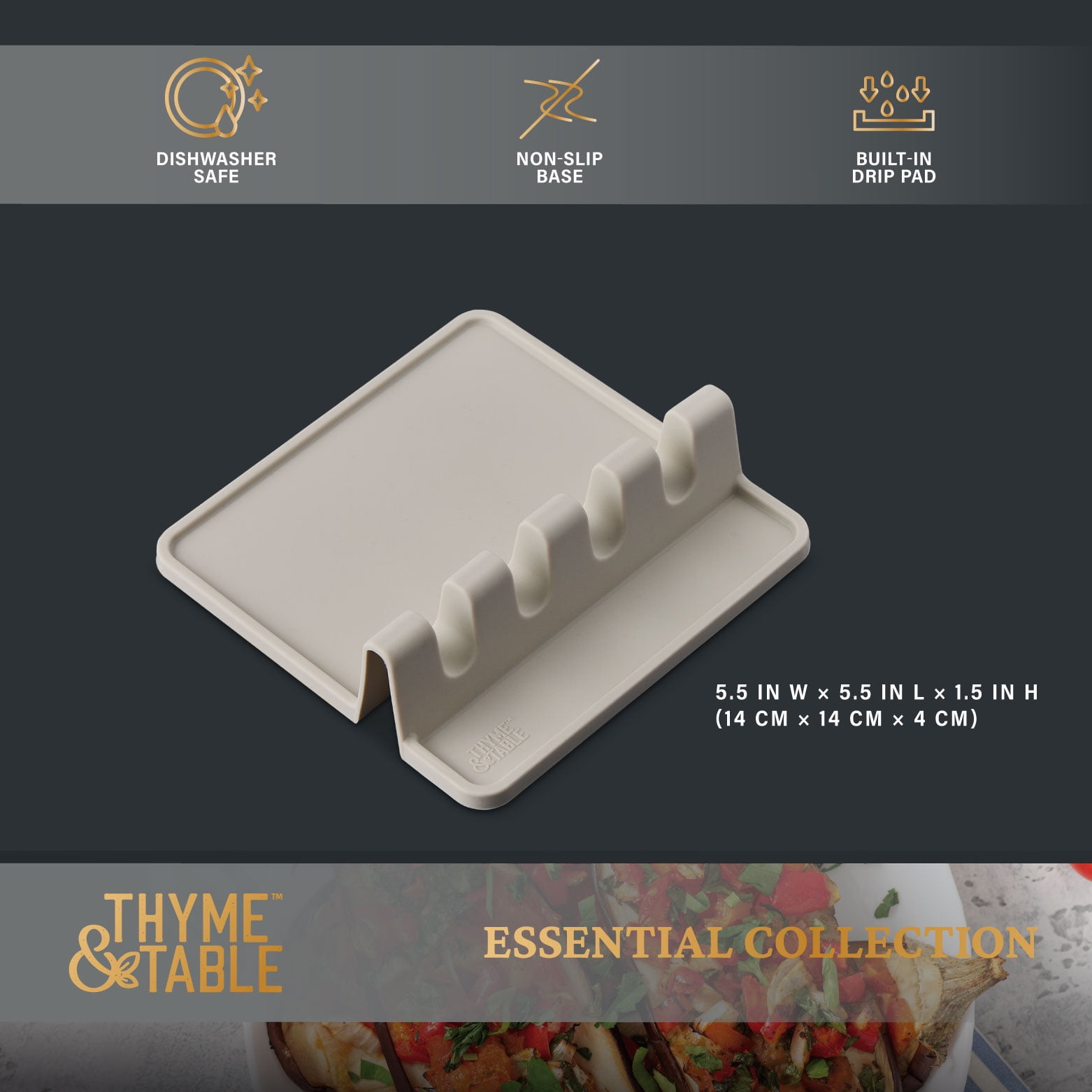 Thyme & Table 4-Slot Silicone Utensil Rest