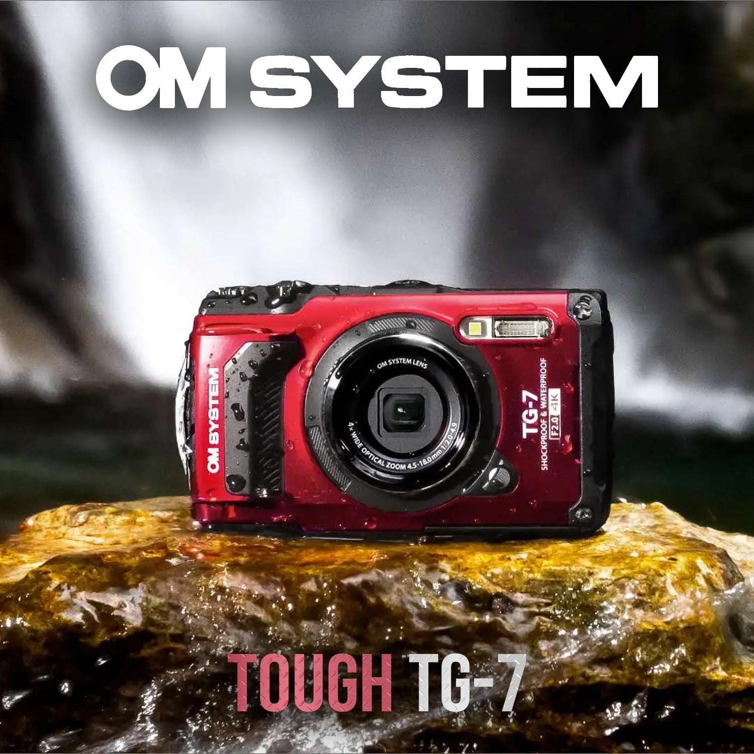 Olympus Tough TG-7 12 MP Digital Camera with F2.0 Lens and TruePic VIII Image Processor (Red) Bundle with Underwater Camera Housing for TG-6 and TG-7 Cameras (Red and Black) (2 Items)