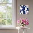 thumbnail image 4 of Framed Canvas Wall Art for Living Room Modern Blue Geometric Wall Decor, Blue Abstract Mid Century Aesthetic Paintings for Bedroom Office Kitchen, Ready to Hang Artwork Wall Pictures 8x8 Inch, 4 of 9