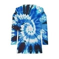 thumbnail image 5 of hxobax Womens Tie Dye Tee Shirts Sexy Cold Shoulder 3/4 Sleeve Tunic Basic Tshirt Summer Tops Blouse, 5 of 5