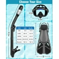 thumbnail image 7 of Greatever Snorkel Set with Fins for Adults, Mask Fins Snorkel Gear for Unisex, Dry Top Snorkel Mask Snorkel Fins Combo Set with Travel Bag for Snorkeling, Diving, Swimming BLACK S, 7 of 7