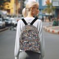 thumbnail image 7 of FORMRS Mini Backpack Purse for Women Quilted Travel Daypack Casual Shoulder Bag, Blue Floral Horses Pattern, 7 of 7