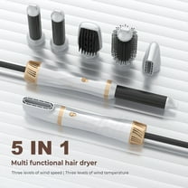 5-in-1 Hot Air Brush Kit, Professional Hair Dryer Brush Set with 5 Interchangeable Attachments, Hair Styler for Straightening, Curling, Volumizing & Drying, Salon-Grade Blowout Tool