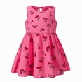 thumbnail image 4 of NOLDARES Toddler Girls Cotton Sleeveless Dress Loose Casual A-Line Skater Dresses(Watermelon Red,5-6 Years), 4 of 4