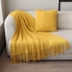 thumbnail image 3 of Manta De Punto Suave, Diseño Con Flecos, Comodidad Para Todas Las Estaciones, Decoración Acogedora Para El Hogar, Ideal Para El Sofá, La Cama, Viajes Y Actividades Al Aire Libre., 3 of 8