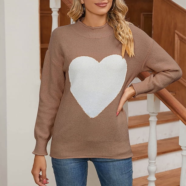 Puntoco suéter mujer moda Casual Color tejido Retro manga larga suéter de cuello redondo liquidación de Navidad Puntoco Puntoco-4710