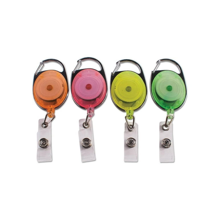 Carabiner-Style Retractable ID Card Reel, 30 Carabiner-Style Retractable ID Card Reel, 30