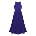 thumbnail image 2 of TiaoBug Girls Floral Lace Halter Princess Dress Wedding Bridesmaid Maxi Dress Formal Evening Prom Gown Purple 10, 2 of 6