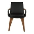 thumbnail image 5 of Contemporary Home Living 30.50" Brown Walnut and Black Faux Leather Cosmo Mid-Century Chair, 5 of 5