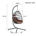 thumbnail image 2 of Sumdeal Indoor and Outdoor Egg Swing Chair with Stand - 300 lbs Capacity, Cushions, and Cover, Foldable Hammock Chair for Gardens, Porches, and Balconies, 2 of 8
