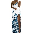 thumbnail image 4 of Lenago Robes de Printemps Grande Taille pour Femmes 2023 Mode Décontractée d'Été Sans Manches Imprimé Robe Fendue à une Épaule Robes de Plage d'Été en Liquidation, 4 of 5
