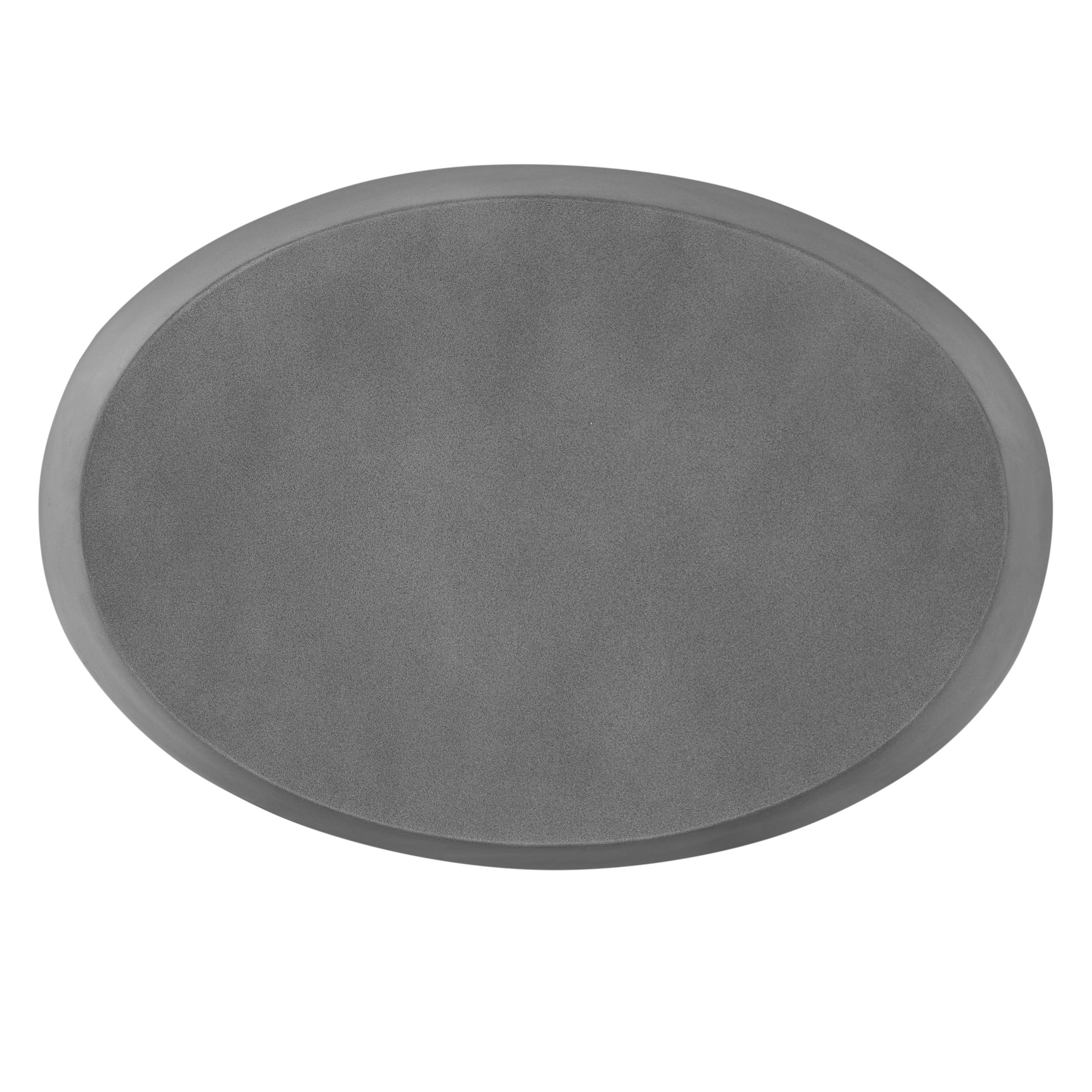 Christopher Knight Home Elegant 24.75" Outdoor Lightweight Concrete Oval Side Table, Charcoal Finish