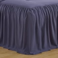 thumbnail image 6 of Chezmoi Collection Sinclair 3-Piece Ruffle Skirt Bedspread Set, Soft Lightweight French Country Chic Farmhouse Crinkle Texture Microfiber Bedding, King, Dusty Purple, 6 of 9