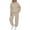 Coffee XL, variant on 2 Pcs/Set Women Sport Top Pants Set Hooded Long Sleeve Pure Color Hoodie Stretchy Waist Loose Ankle-banded Trousers Casual Fitness Tracksuit Daily Outfit