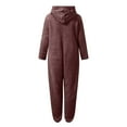 thumbnail image 5 of Ltctricy Hoodies Jumpsuits for Women Fleece Warm Long Sleeve Rompers Fuzzy Soft Loungewear Sleepwear with Pockets, 5 of 7