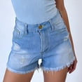 thumbnail image 6 of Wutalume Jeans for Women Denim Shorts Stretch Slim Fit Distressed, Ripped Jean Shorts for Summer Casual Wear with Edgy Style,Light Blue 2XL, 6 of 6