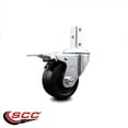 thumbnail image 2 of 3 Inch Soft Rubber Swivel 3/4 Inch Square Stem Caster with Total Lock Brake SCC, 2 of 2