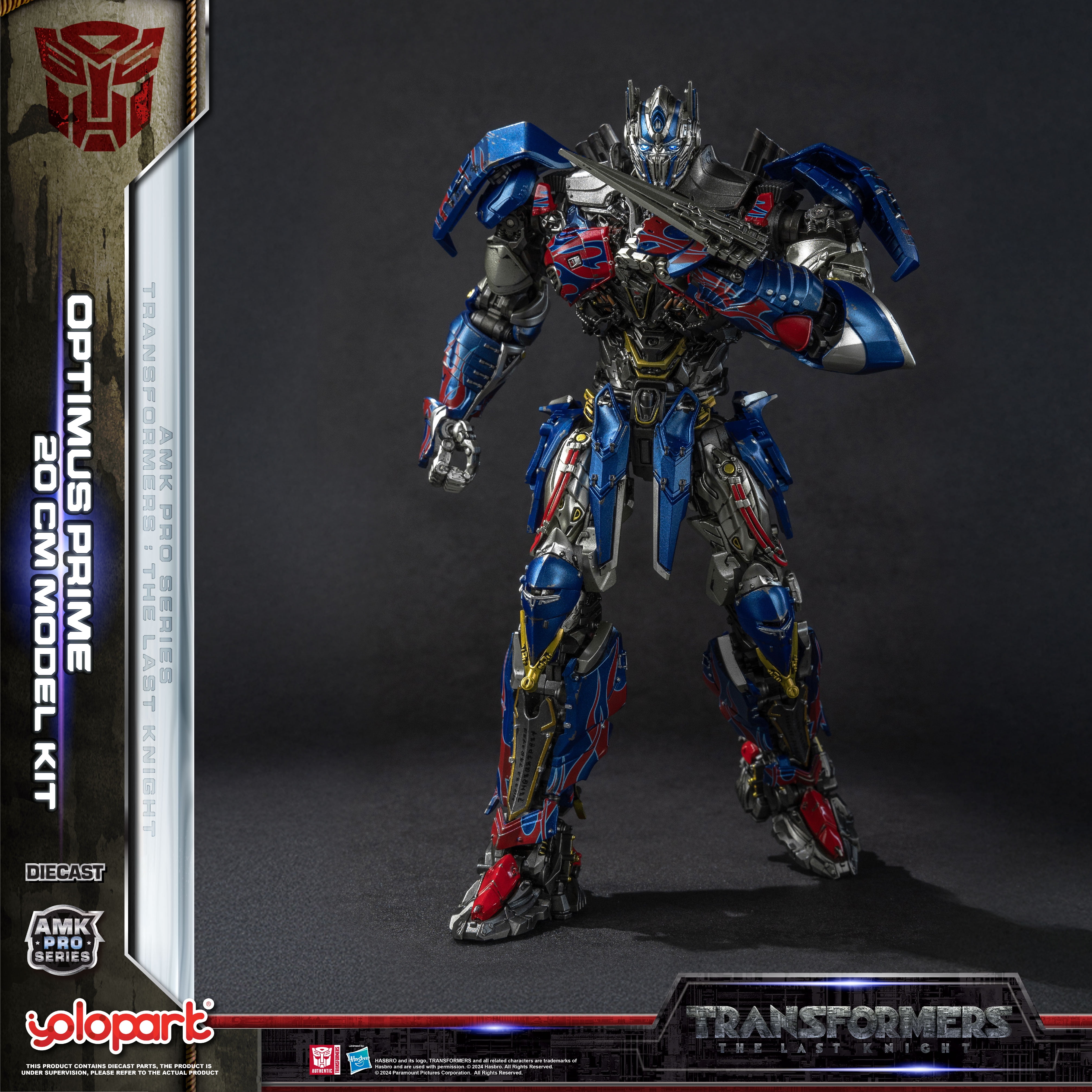 YOLOPARK  Optimus Prime Transformers Toys: The Last Knight Optimus Prime, 7.87" Transformers Collectible Action Figure for Ages 15+, No Converting
