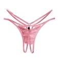 thumbnail image 1 of Gibobby Tangas de mujer Bragas de malla de cintura para mujer, bragas de ropa interior de de algodón de color sólido(Rosa,Talla única), 1 of 3