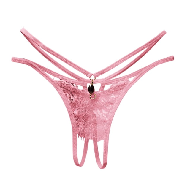 Gibobby Tangas de mujer Bragas de malla de cintura para mujer, bragas de ropa interior de de algodón de color sólido(Rosa,Talla única)