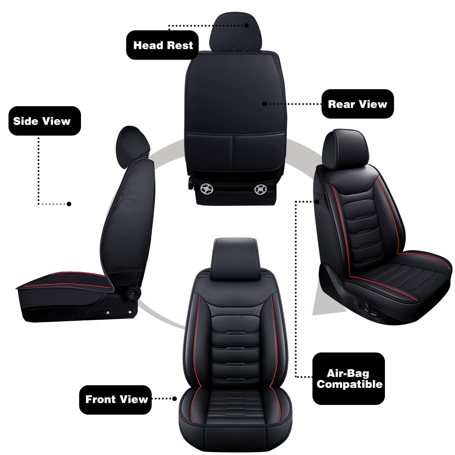 For Dodge Ram 1500 2009-2023 2500 3500 Crew Cab Pickup Truck Car Car Seat Covers 5 Seats Full Set Cushion Cover Leather