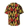 thumbnail image 5 of KLL Autumn With Leaves Print Men's Shirt Short Sleeve Button Down Summer Cuba Beach Shirts- 3X-Large, 5 of 5