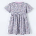 thumbnail image 4 of HAYIMI Girls Cartoon Floral A-Line Dress For Kids Lightweight Party Kidswear For Girls Comfortable Everyday Dress With Cute Print O-Neck Relaxed Fit Dresses, 4 of 6