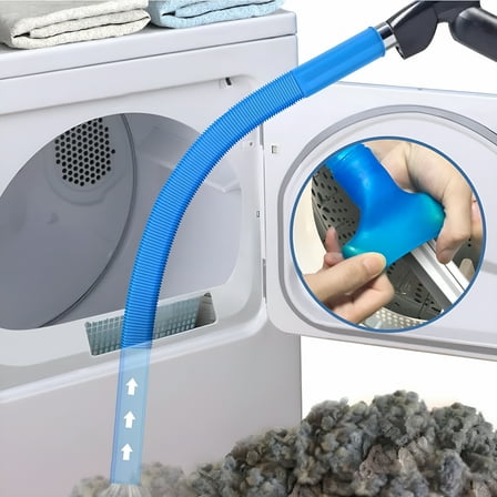 HIBIBUD Dryer Vent Cleaner Kit Dryer Lint Vacuum Attachment with Stretch Universal Connector Dryer Vent Cleaning Tool Vacuum Hose Lint Remover Washer and Dryer Vent Vacuum Hose
