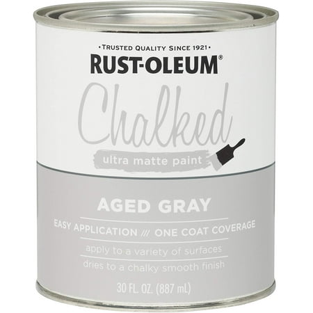 Rust-Oleum 285143 Ultra Matte Interior Chalked Paint 30 oz, Aged Gray