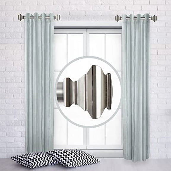 Faye 1" Side Curtain Rod 12-20 inch (Set of 2) - Satin Nickel