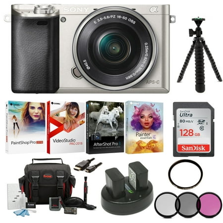 Sony Alpha a6000 Camera (Silver) with 16-50mm Lens and Accessory (Best Accessories For Sony A6000)