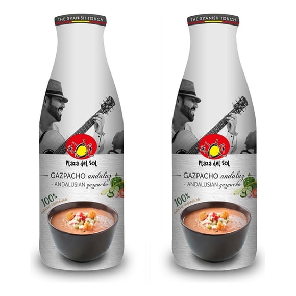 Gazpacho Andaluz Plaza Del Sol En Botella De Vidrio