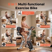 YOSUDA 5in1 Folding Exercise Bike Indoor Exercise Bicycle with 16-Level Magnetic Resistance and 380LB Capacity