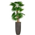 thumbnail image 1 of Vintage Home Artificial Faux Real Touch 5.67 Feet Tall Fan Palm Tree With Burlap kit And Fiberstone Planter, 1 of 1