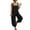 Black, variant on Womens Cotton Harem Jumpsuit Summer Loose Fit Wide Leg Pants Rompers Boho Casual Beach Loungewear Outfit with Pockets,Gray,XXL