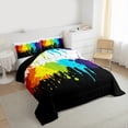 thumbnail image 3 of Erosebridal Rainbow Tie Dye Comforter Set King Size,Colorful Splash Paint Bedding Set Multicolor Grafitti Duvet Insert Luxury,Modern Abstract Art Decor for Home Dorm Room Black White,Microfiber Soft, 3 of 7