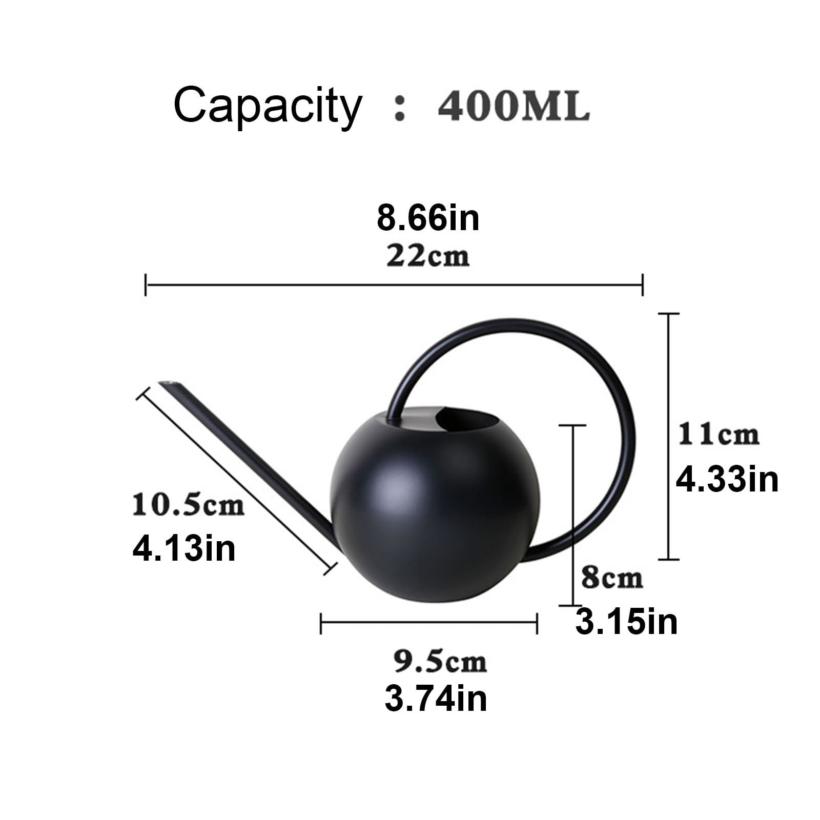 Gecau Stainless Steel Watering Can - Metal Watering Can With Long Spout To Spillage, Perfect Plant Watering Can For Outdoor And Indoor Plants Black Novelt