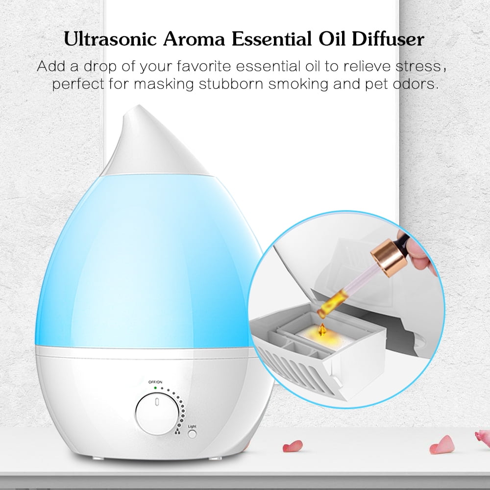 Ultrasonic Humidifier, MEILING 3L Cool Mist Aroma Humidifier with 7