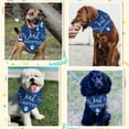 thumbnail image 5 of 1 Pc Pet Dog Bandana 30.7x14.9inch(78x38cm) Just Adopted Words Paw Prints Triangle Pet's Bandana Adjustable Comfortable Pet Bibs Washable Cotton Scarf Kerchief for Large Dog Pet Blue, 5 of 6