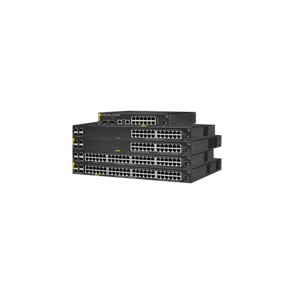 HPE Aruba 6100 24G Class4 PoE 4SFP  - Switch - managed - 24 x 10/100/1000   4 x 1 Gigabit / 10 Gigabit SFP  - side to side airflow - rack-mountable - PoE  (370 W)