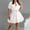 White, variant on Qulqfy Pink Dresses for Women Mini Babydoll Short Sleeve V Neck A Line Party Dresses with Belts Women Fall Dresses L