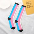 thumbnail image 6 of Transgender Flag Knee High Socks for Women Long Leg Warmers Socks, 6 of 7