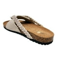 thumbnail image 4 of Gaahuu womens leather banded braided thong memory foam footbed sandal, 4 of 5