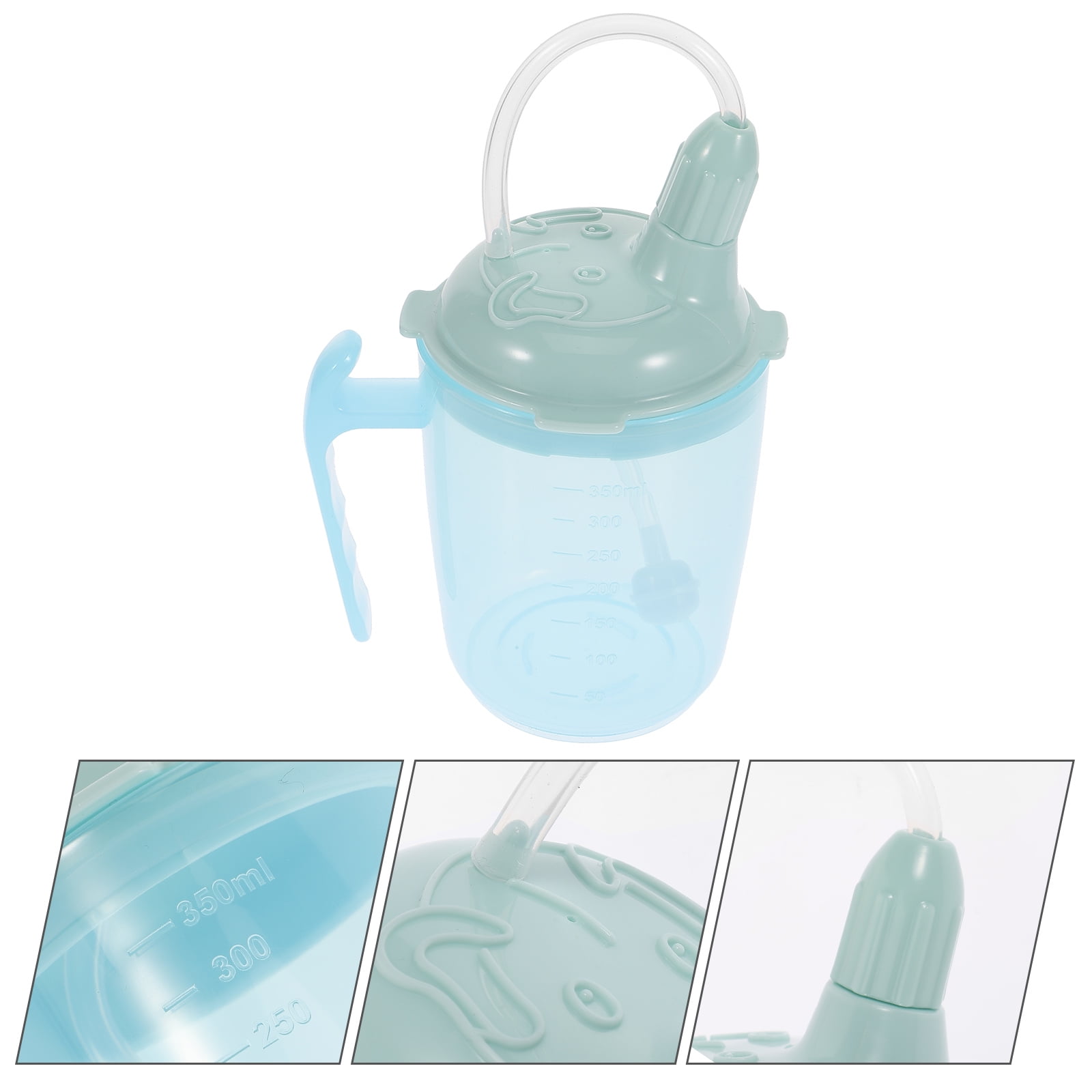 LEORX adult sippy cup with straw Feeding Cup Silicone Blue 1Pack for Patients