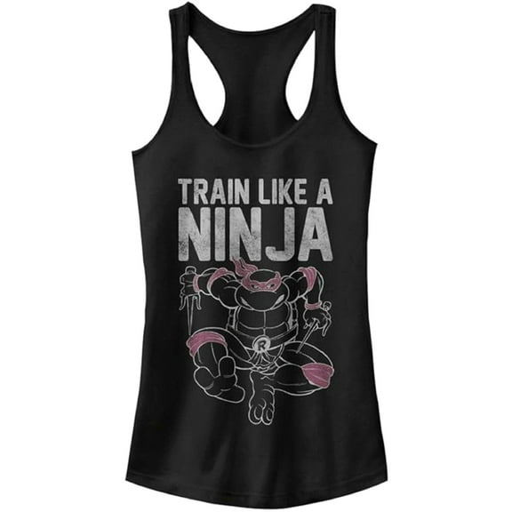 Teenage Mutant Ninja Turtles Train Like a Ninja Racerback Tank Top Black Women's (Large)
